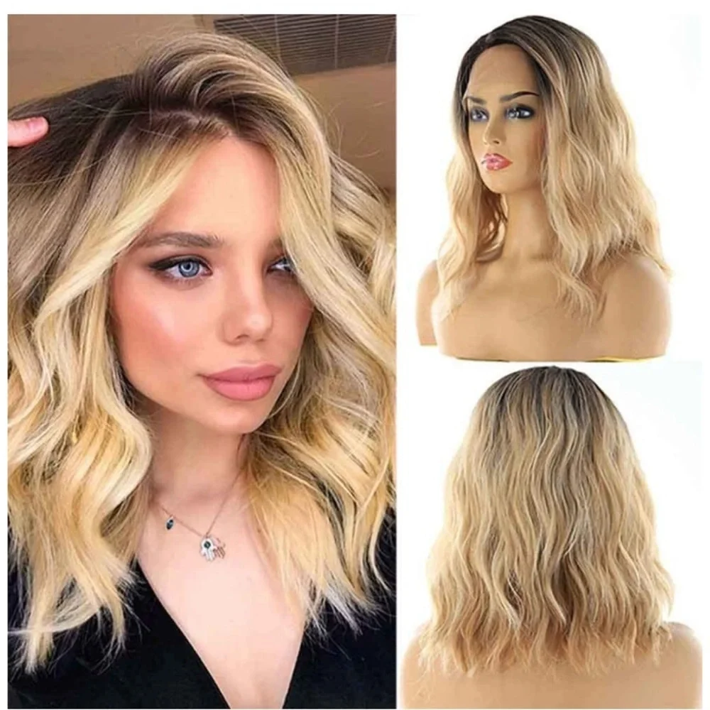 Ombre Blonde Lace Front Bob Wigs